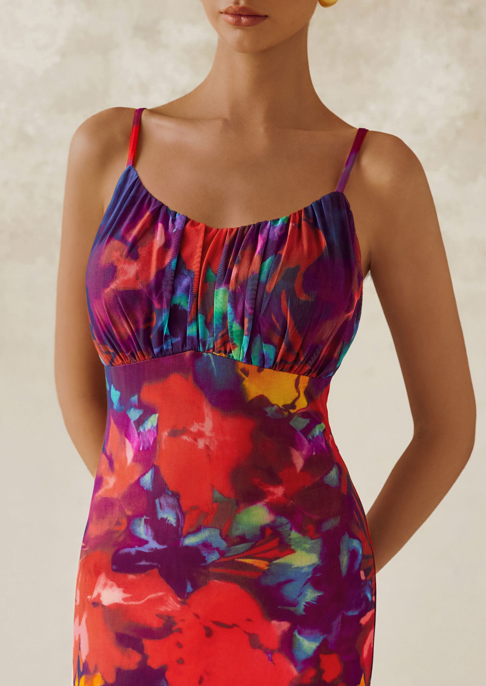 PRETTYGARDEN Women's Bodycon Maxi Dress Floral Sundress Sleeveless Spaghetti Strap Cocktail Party Dress