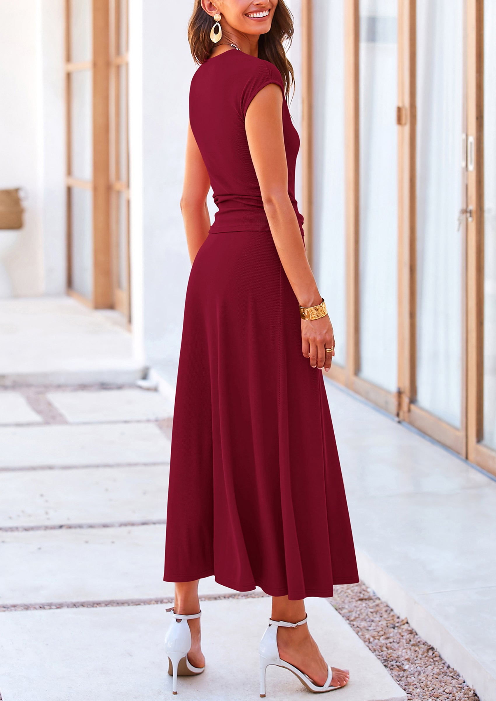 PRETTYGARDEN Summer Two Piece Skirt Set for Women Dressy Casual Knit Matching Travel Spring Vacation Lounge Outfits