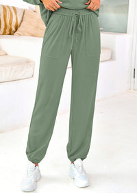 KIRUNDO Lounge Sets for Women Travel Airport Outfits Lightweight Tops Drawstring Pants Tracksuit Jogger Set Postpartum