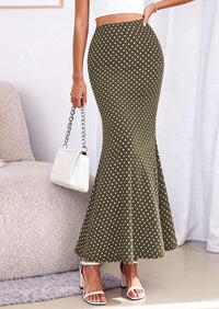 PRETTYGARDEN Maxi Skirts for Women 2026 Summer Flowy High Waisted Polka Dot Mermaid Office Work Spring Fashion Long Skirt PRETTYGARDEN