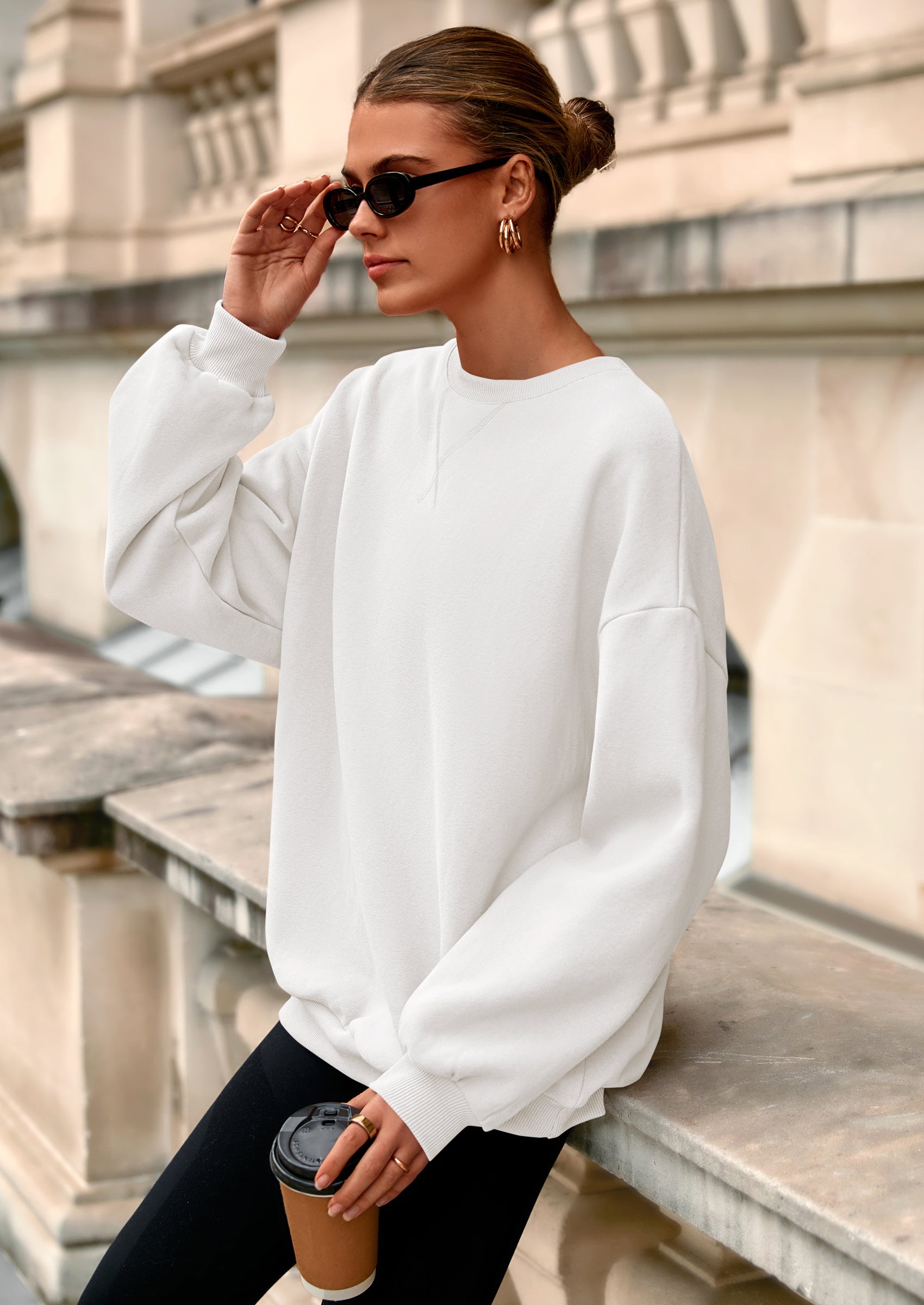 PRETTYGARDEN Oversized Sweatshirt for Women Fall Outfits Crewneck Long Sleeve Tops Fleece Pullover Winter Clothing