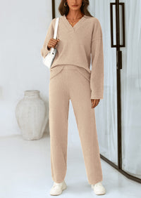 PRETTYGARDEN Lounge Sets for Women Two Piece Sweaters Pajama Set Fall Fashion Loungewear Outfits Matching Winter Clothes