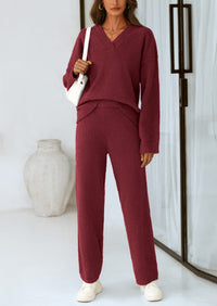 PRETTYGARDEN Lounge Sets for Women Two Piece Sweaters Pajama Set Fall Fashion Loungewear Outfits Matching Winter Clothes