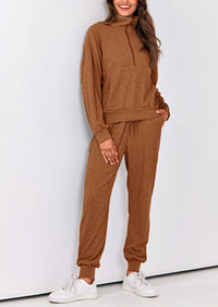 PRETTYGARDEN Women's Fall 2 Piece Lounge Sets Zip Up Sweatshirt Jogger Pants Sweat Track Suits Travel Outfit Winter Clothing