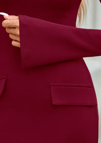 PRETTYGARDEN Womens Fall Long Sleeve Mini Dress Trendy Boat Neck Bodycon Knit Elegant Short Party Dresses