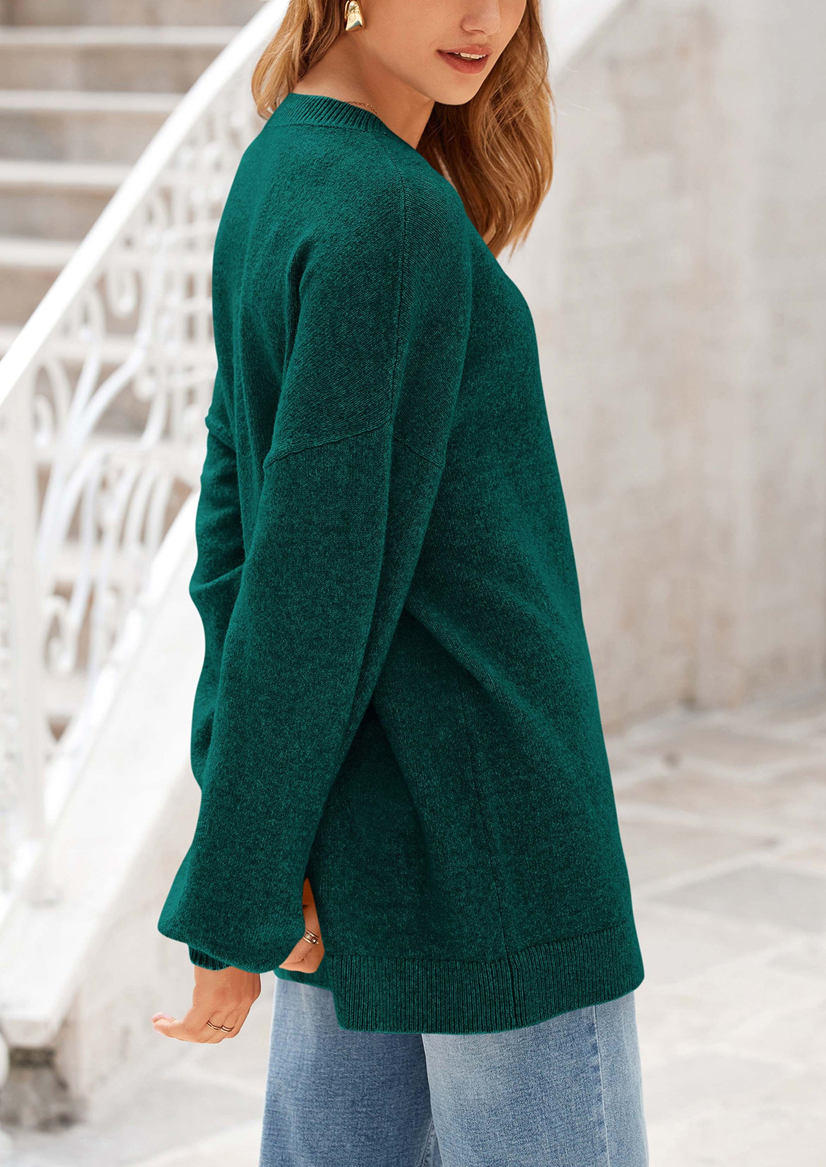 PRETTYGARDEN Women's Fall Sweaters Casual Crew Neck Long Sleeve Pullover Tops Ribbed Knit Loose Fit Winter Clothes