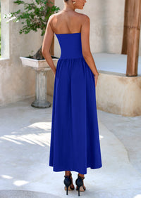 PRETTYGARDEN Women Strapless Elegant Going Out Maxi Dresses