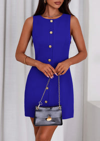 PRETTYGARDEN Work Dresses for Women Spring Business Formal Short Dress Sleeveless Button Down Elegant Office Outfits