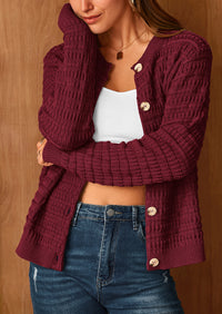 PRETTYGARDEN Women's Knit Cardigan Sweaters Casual Long Sleeve Open Front Button Down Trendy Jackets Outerwear