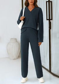 PRETTYGARDEN Lounge Sets for Women Two Piece Sweaters Pajama Set Fall Fashion Loungewear Outfits Matching Winter Clothes