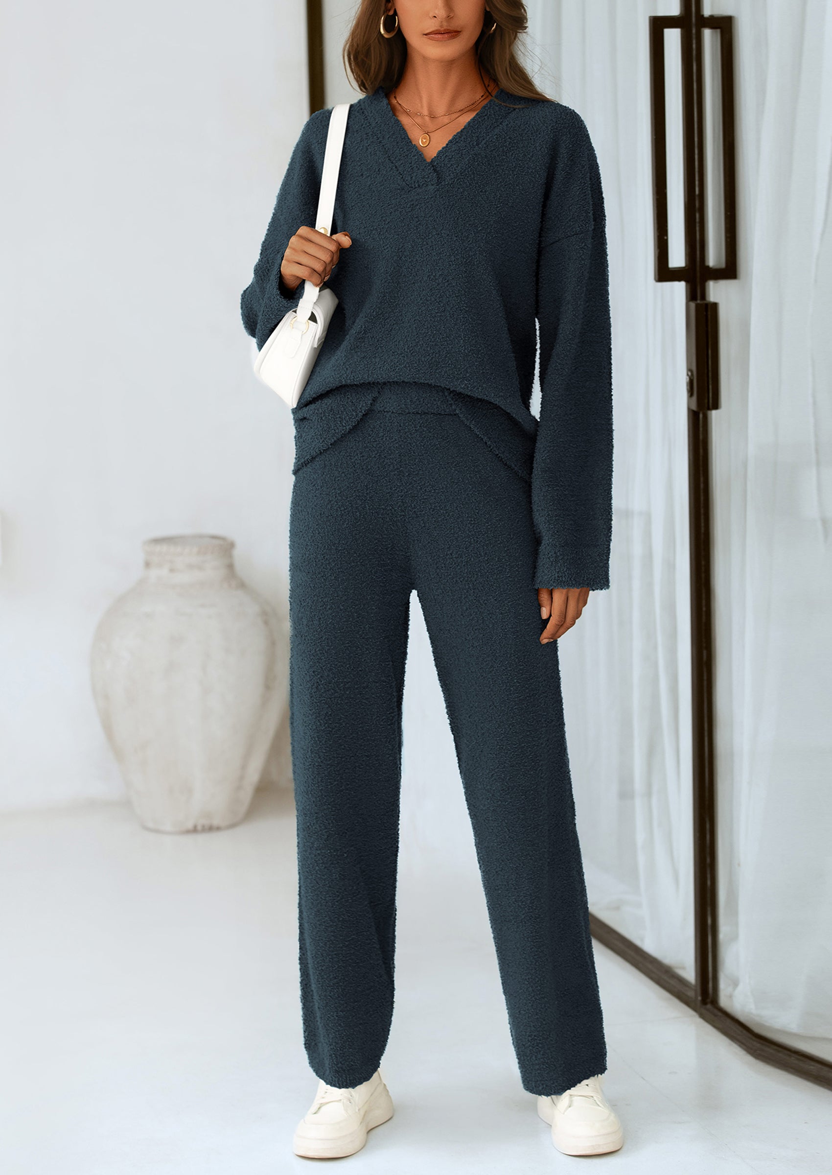 PRETTYGARDEN Lounge Sets for Women Two Piece Sweaters Pajama Set Fall Fashion Loungewear Outfits Matching Winter Clothes