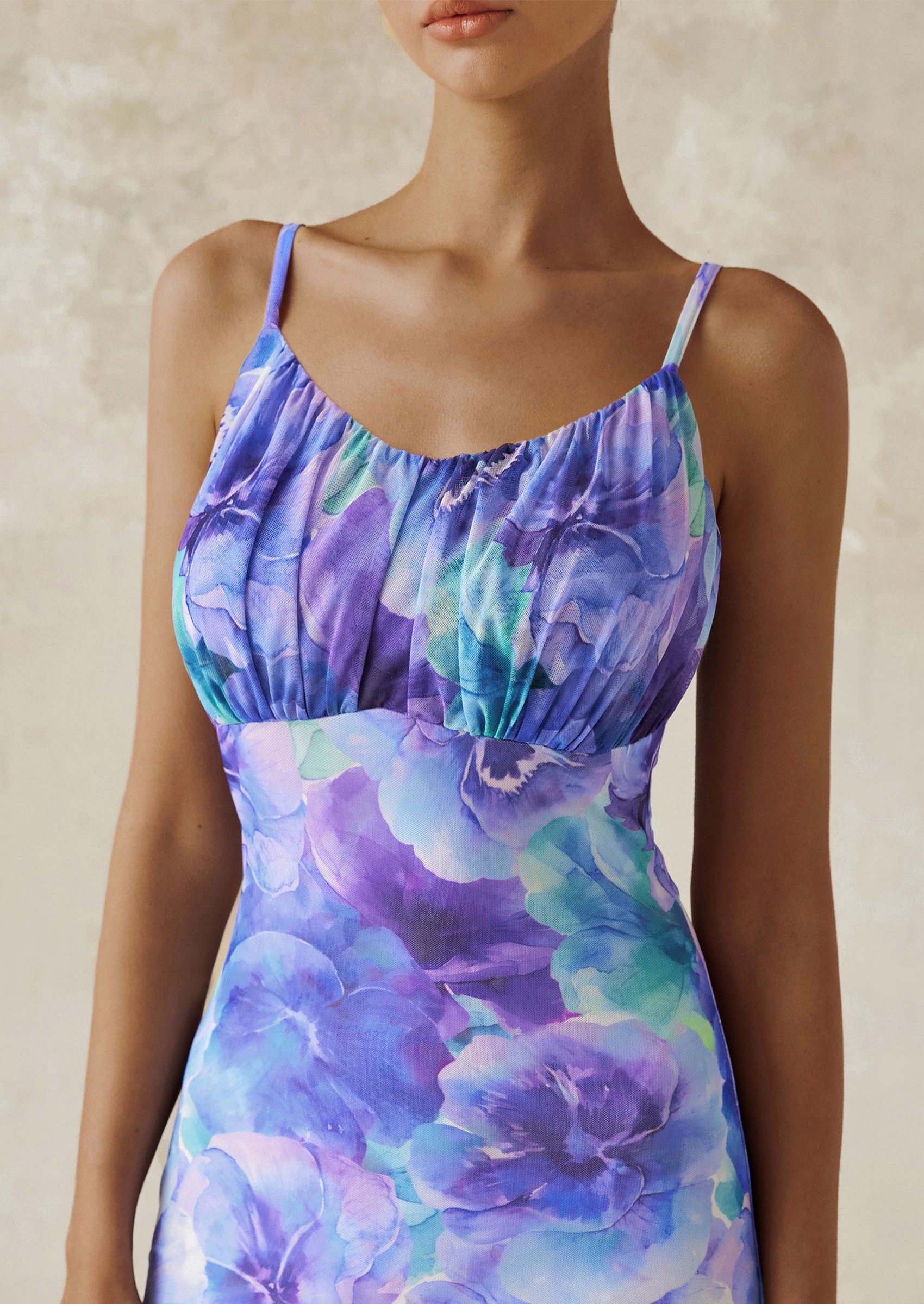 PRETTYGARDEN Women's Bodycon Maxi Dress Floral Sundress Sleeveless Spaghetti Strap Cocktail Party Dress