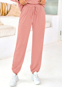 KIRUNDO Lounge Sets for Women Travel Airport Outfits Lightweight Tops Drawstring Pants Tracksuit Jogger Set Postpartum