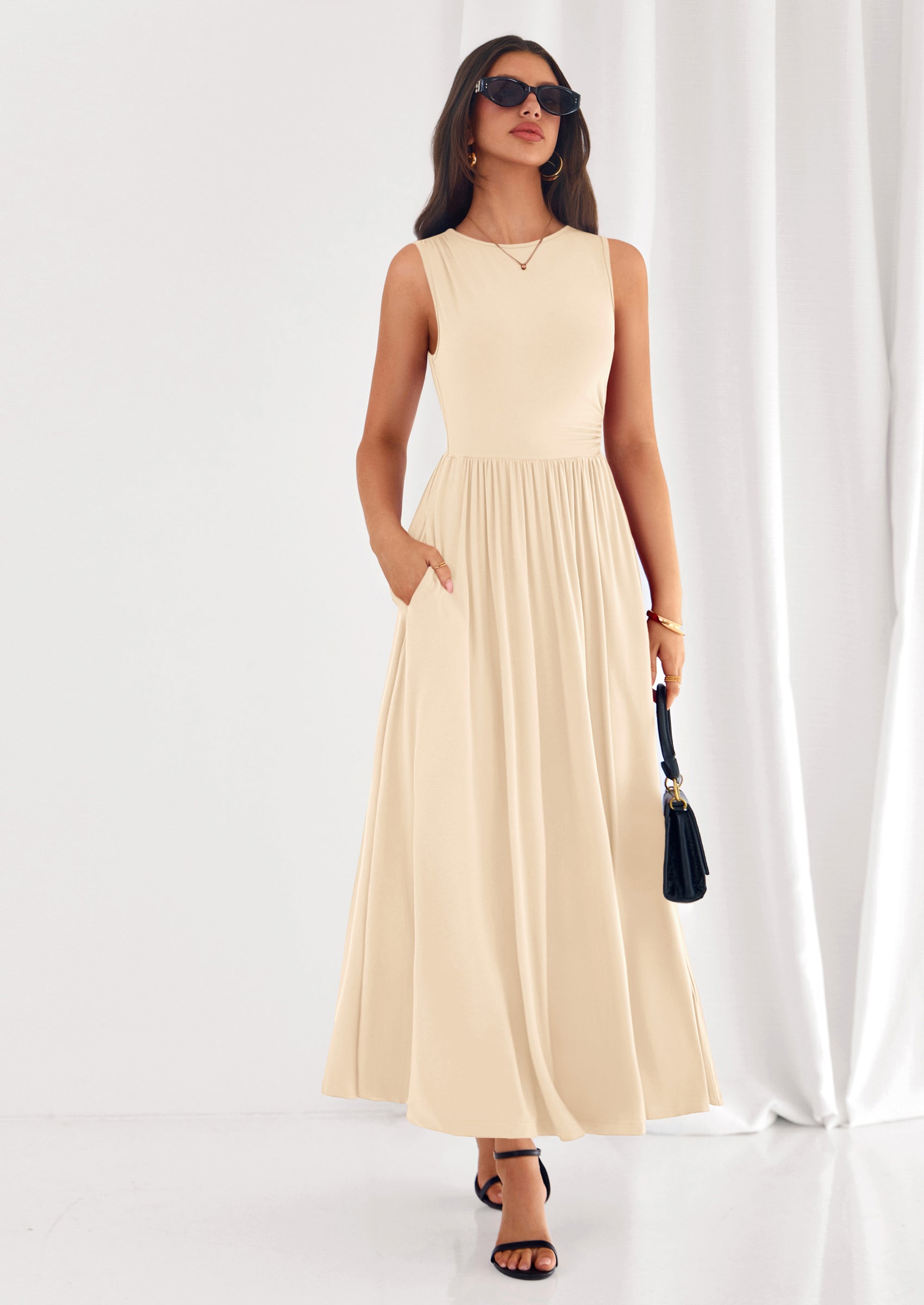 PRETTYGARDEN Summer Maxi Dresses for Women Sleeveless A Line Flowy Long Casual Sundress Wedding Guest Fashion Clothing PRETTYGARDEN