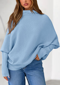 PRETTYGARDEN Womens Sweaters Fall Fashion Casual Loose Turtleneck Batwing Long Sleeve Knit Sweater Pullover Tops