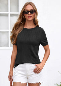 PRETTYGARDEN Women's Spring Short Sleeve Sweater Knit Going Out Tops Work Shirts Trendy Summer Business Casual Outfits