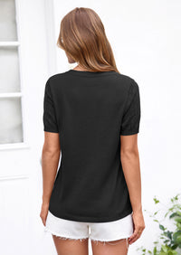 PRETTYGARDEN Women's Spring Short Sleeve Sweater Knit Going Out Tops Work Shirts Trendy Summer Business Casual Outfits