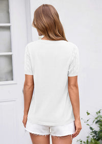 PRETTYGARDEN Women's Spring Short Sleeve Sweater Knit Going Out Tops Work Shirts Trendy Summer Business Casual Outfits