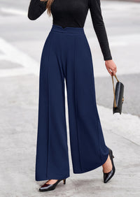 PRETTYGARDEN Wide Leg Pants Woman Spring Dressy High Waisted Business Casual Summer Flowy Work Palazzo Pants Trousers