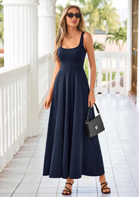 PRETTYGARDEN Cocktail Dresses for Women Formal Summer Sleeveless A Line Long Flowy Spring Wedding Guest Party Midi Dress