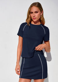 PRETTYGARDEN Women's Summer 2 Piece Skirt Sets Short Sleeve Shirts Tops Skorts Matching Workout Clothes Travel Outfits PRETTYGARDEN