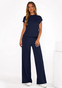 PRETTYGARDEN Womens 2 Piece Outfits Casual Cap Sleeve Lounge Set Summer Tracksuits Matching Sets Beach Fashion Travel Clothes PRETTYGARDEN