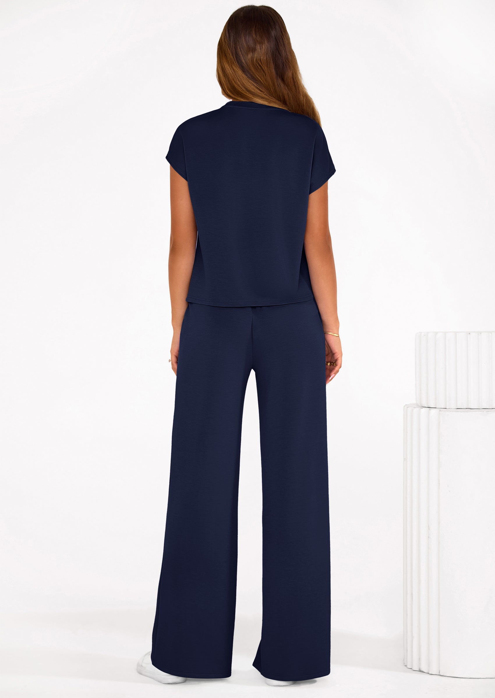 PRETTYGARDEN Womens 2 Piece Outfits Casual Cap Sleeve Lounge Set Summer Tracksuits Matching Sets Beach Fashion Travel Clothes PRETTYGARDEN