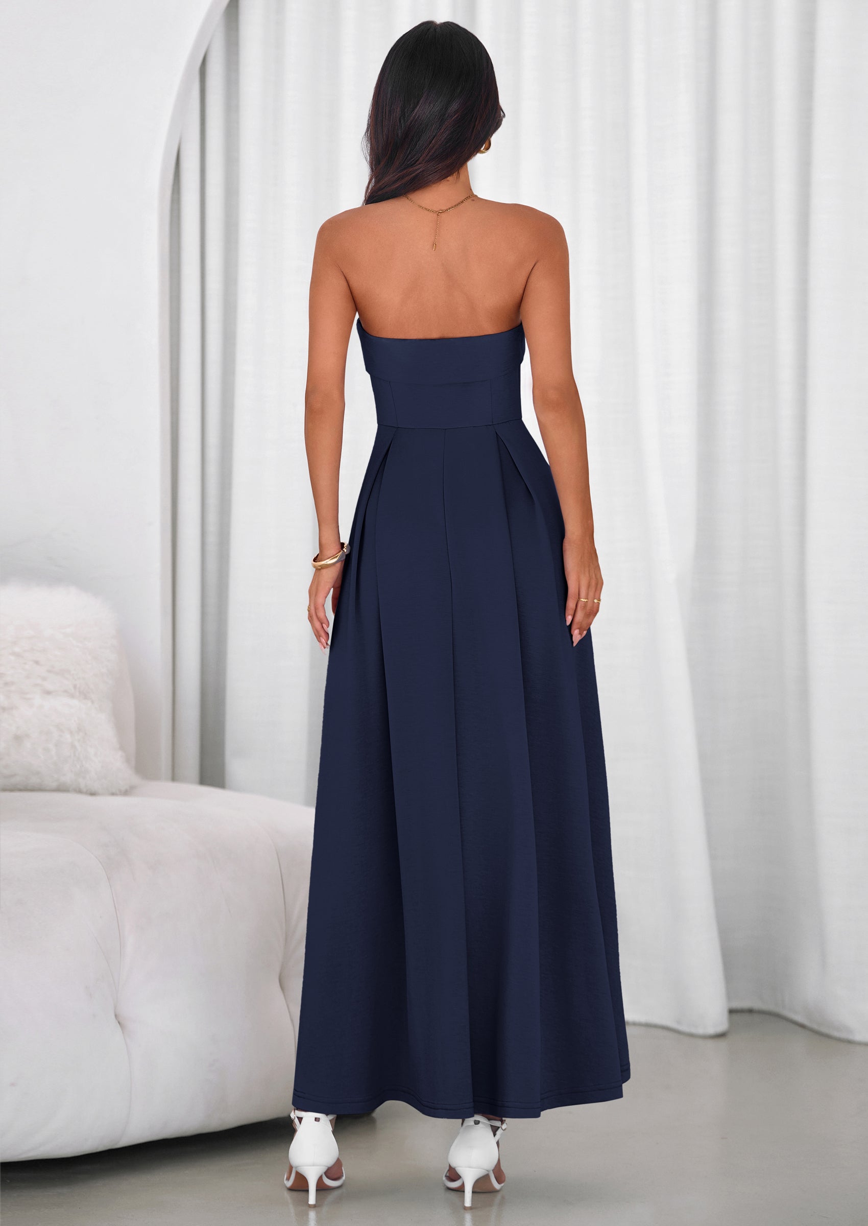 PRETTYGARDEN Cocktail Dresses for Women Summer Formal Elegant Tube Top Strapless Spring Wedding Guest Party Midi Dress PRETTYGARDEN