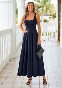 PRETTYGARDEN Cocktail Dresses for Women Formal Summer Sleeveless A Line Long Flowy Spring Wedding Guest Party Midi Dress