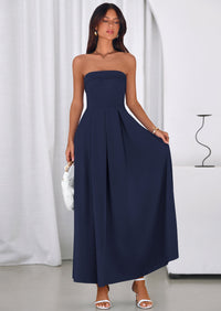 PRETTYGARDEN Cocktail Dresses for Women Summer Formal Elegant Tube Top Strapless Spring Wedding Guest Party Midi Dress PRETTYGARDEN