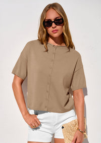 PRETTYGARDEN Women Spring Short Sleeve Cardigan Sweaters Button Down Knit Shirt Blouse Dressy Casual Tops Summer Outfits PRETTYGARDEN
