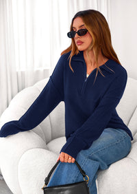 PRETTYGARDEN Womens Sweaters Quarter Zip Pullover Early Fall Fashion Long Sleeve V Neck Collared Knit Winter Jumper Tops