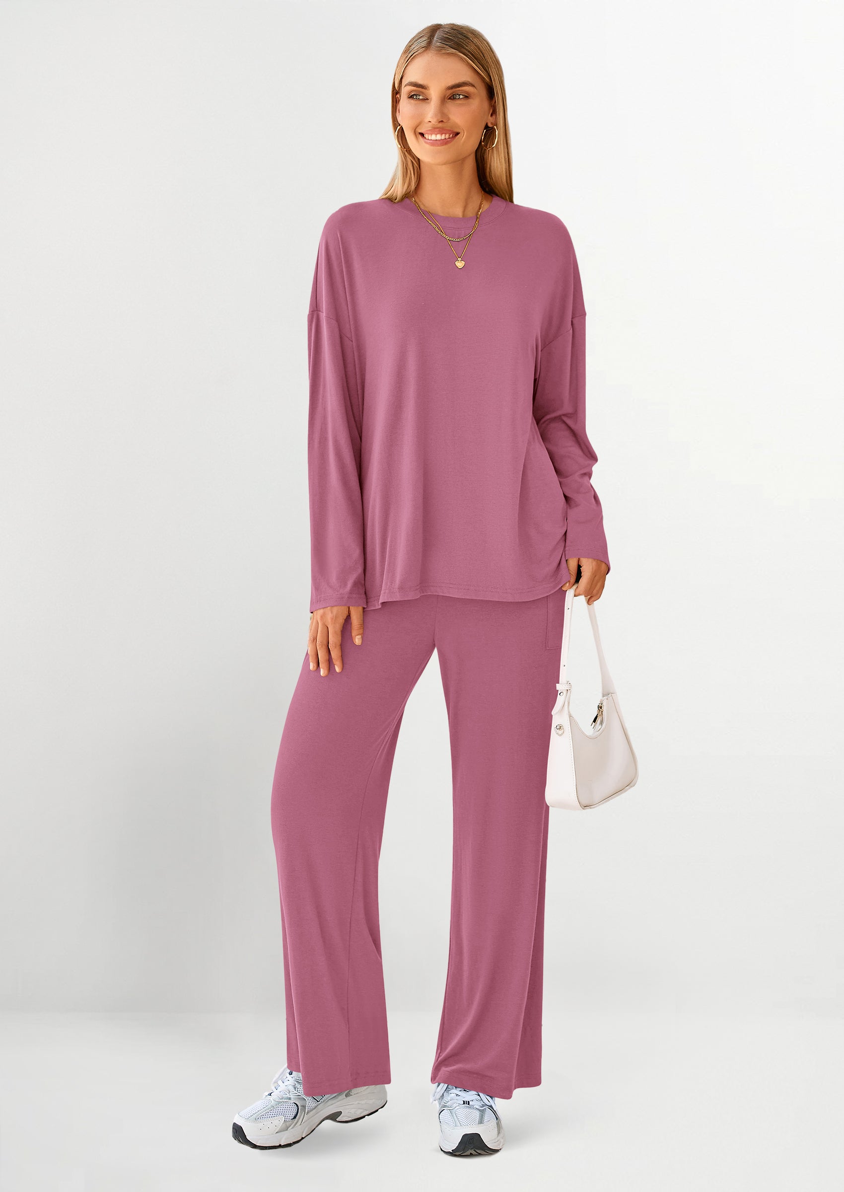 PRETTYGARDEN Women's Two Piece Lounge Sets Matching Long Sleeve Shirts
