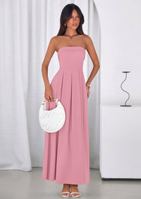 PRETTYGARDEN Cocktail Dresses for Women Summer Formal Elegant Tube Top Strapless Spring Wedding Guest Party Midi Dress PRETTYGARDEN