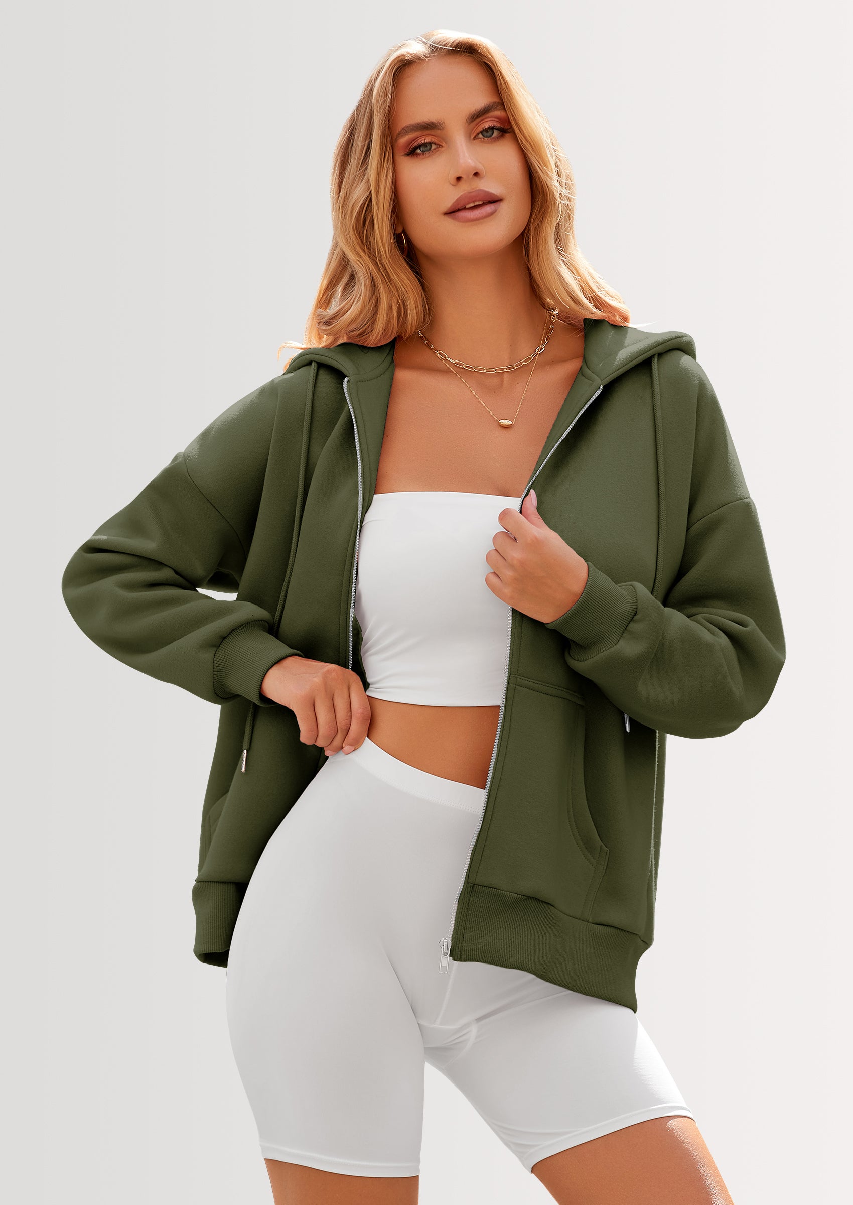 PRETTYGARDEN Women's Zip Up Y2K Hoodies Casual Long Sleeve Sweatshirts Fall Spring Track Jackets with Pockets