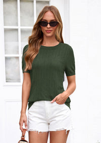 PRETTYGARDEN Women's Spring Short Sleeve Sweater Knit Going Out Tops Work Shirts Trendy Summer Business Casual Outfits