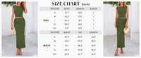 PRETTYGARDEN Summer 2 Piece Sets for Women Going Out Casual Cap Sleeve Crop Tops Ruched Maxi Long Skirts Spring Outfits