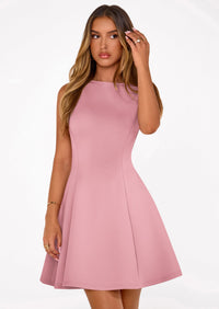 PRETTYGARDEN Summer Dresses for Women Elegant Sleeveless Boat Neck A Line Spring Formal Cocktail Party Mini Dress PRETTYGARDEN