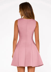 PRETTYGARDEN Summer Dresses for Women Elegant Sleeveless Boat Neck A Line Spring Formal Cocktail Party Mini Dress PRETTYGARDEN