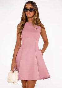 PRETTYGARDEN Summer Dresses for Women Elegant Sleeveless Boat Neck A Line Spring Formal Cocktail Party Mini Dress PRETTYGARDEN