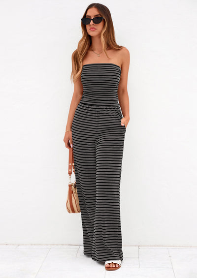 PRETTYGARDEN Summer Sets Women 2 Piece Outfits Matching Striped Loungewear Spring Airport Travel Beach Vacation Clothes PRETTYGARDEN