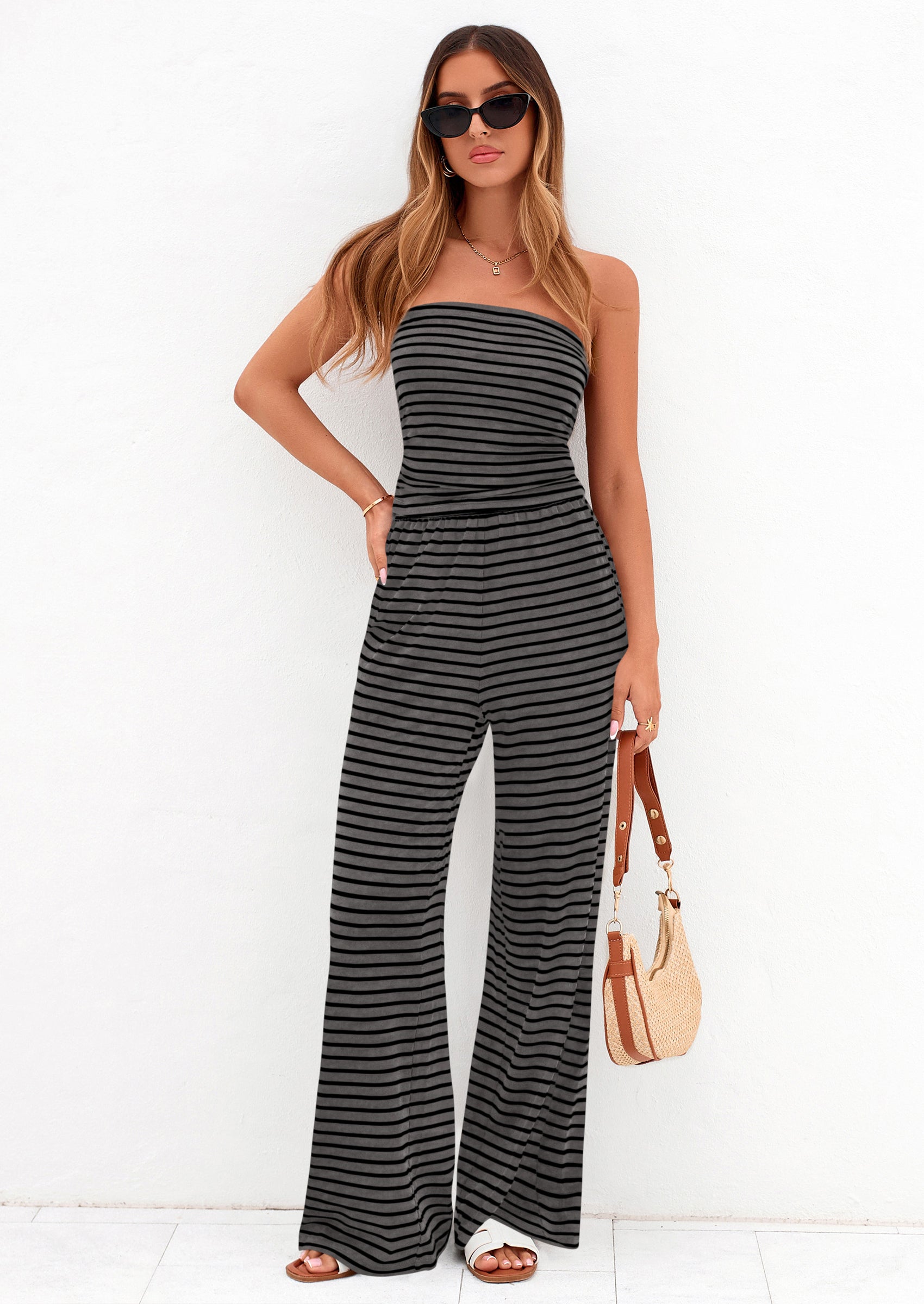 PRETTYGARDEN Summer Sets Women 2 Piece Outfits Matching Striped Loungewear Spring Airport Travel Beach Vacation Clothes PRETTYGARDEN