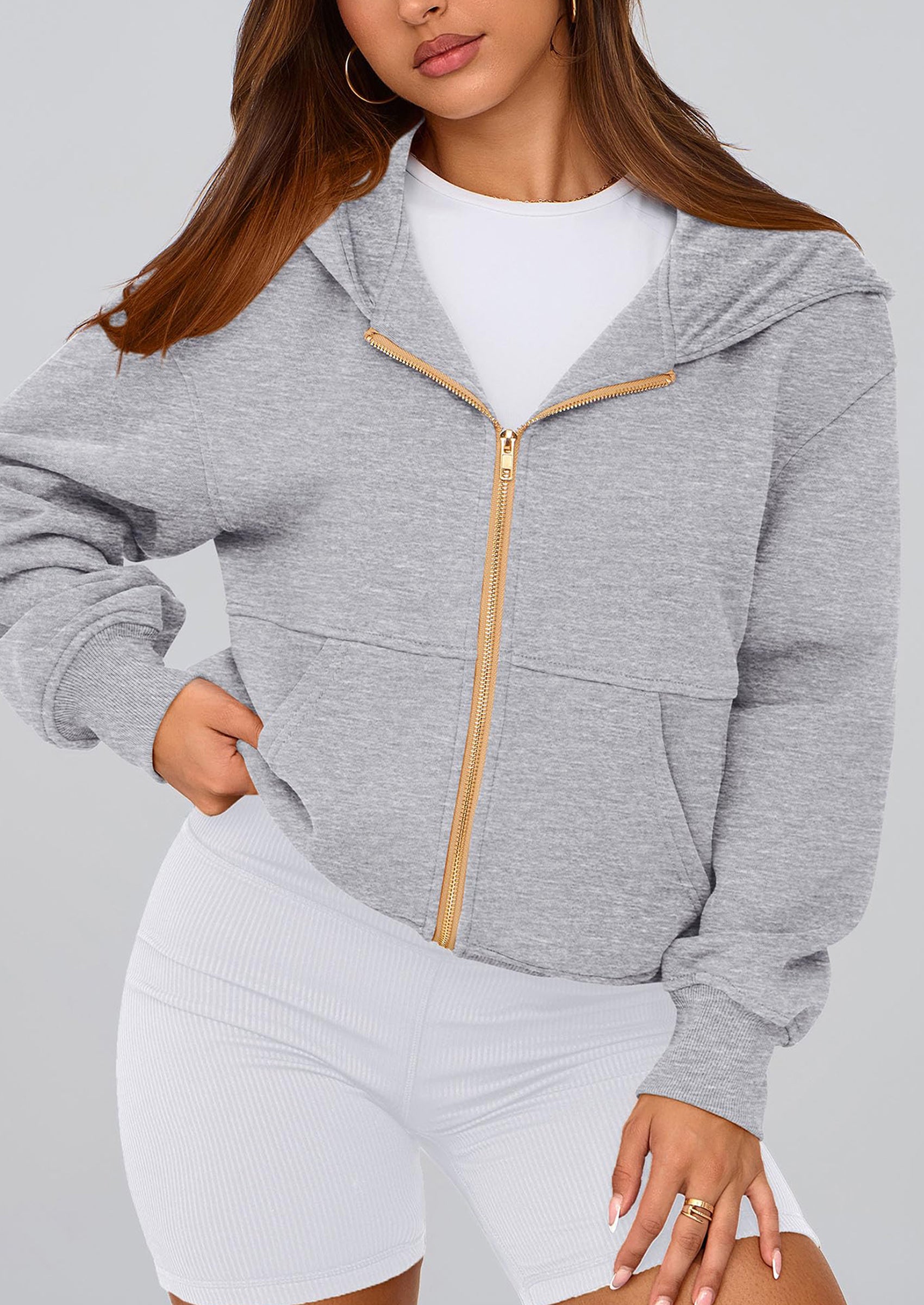 PRETTYGARDEN Hoodies For Women Sweatshirt Zip Up Hoodie Fall Fashion Trendy Long Sleeve Jackets Winter Clothing Outfits