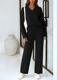 PRETTYGARDEN Lounge Sets for Women Two Piece Sweaters Pajama Set Fall Fashion Loungewear Outfits Matching Winter Clothes