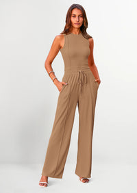 PRETTYGARDEN Women's Summer 2 Piece Loungewear Set Cropped Tank Top Wide Leg Sweatpants Tracksuit Casual Outfits