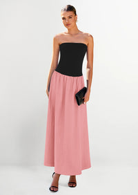 PRETTYGARDEN Women Strapless Elegant Going Out Maxi Dresses