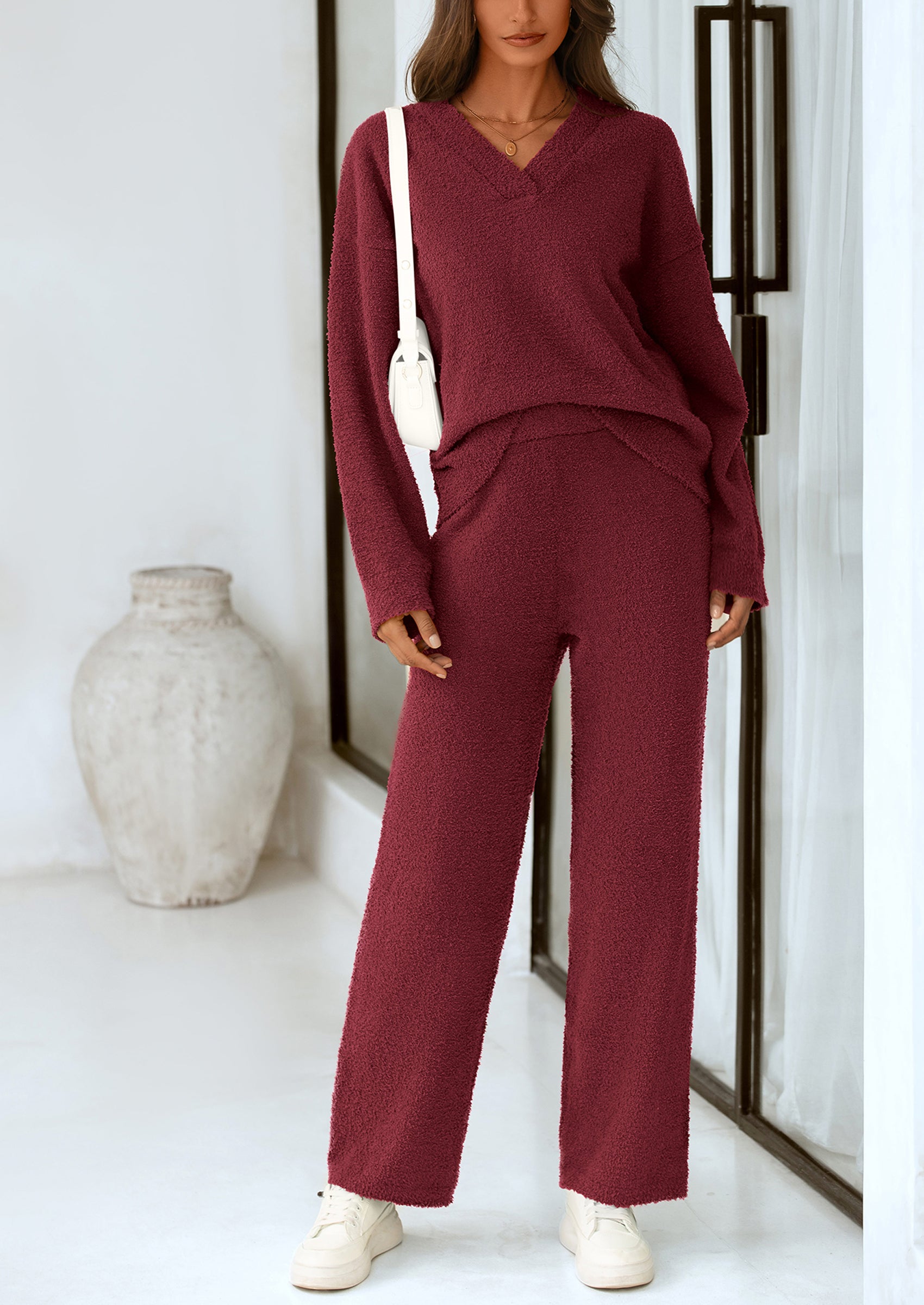 PRETTYGARDEN Lounge Sets for Women Two Piece Sweaters Pajama Set Fall Fashion Loungewear Outfits Matching Winter Clothes