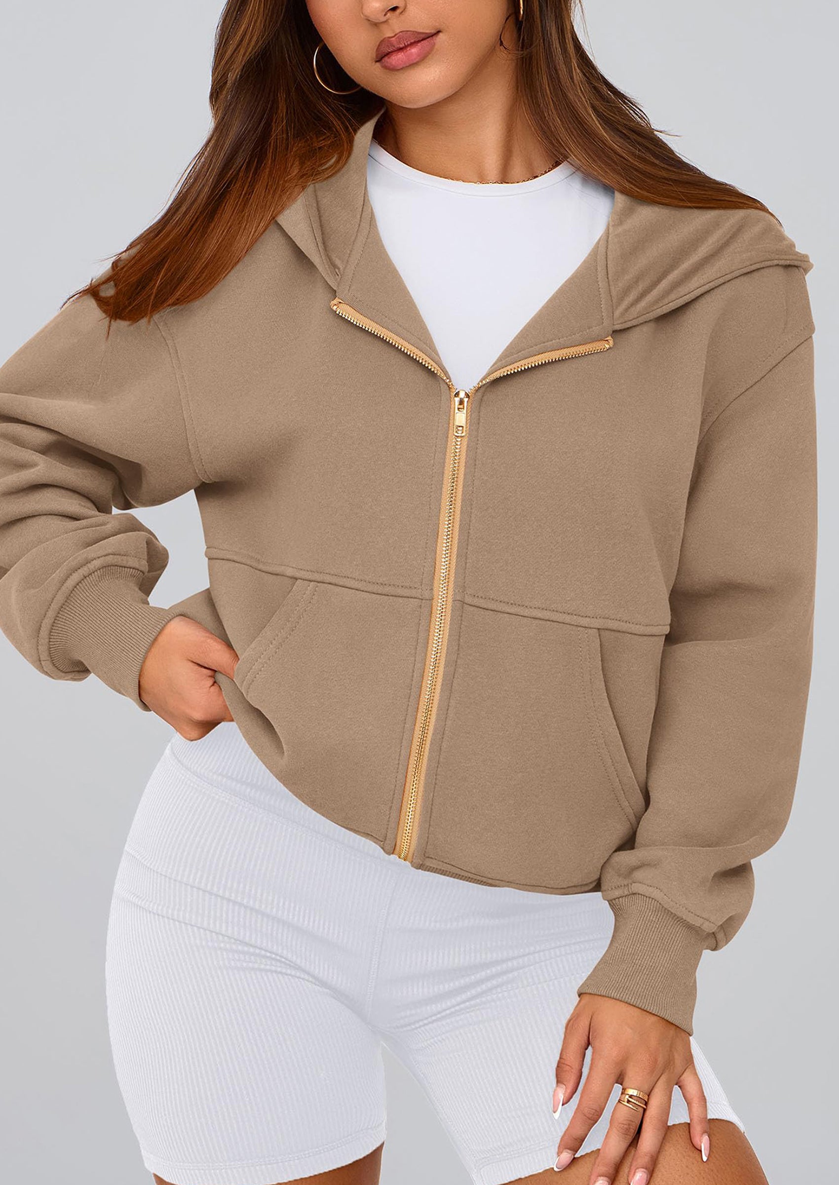 PRETTYGARDEN Hoodies For Women Sweatshirt Zip Up Hoodie Fall Fashion Trendy Long Sleeve Jackets Winter Clothing Outfits