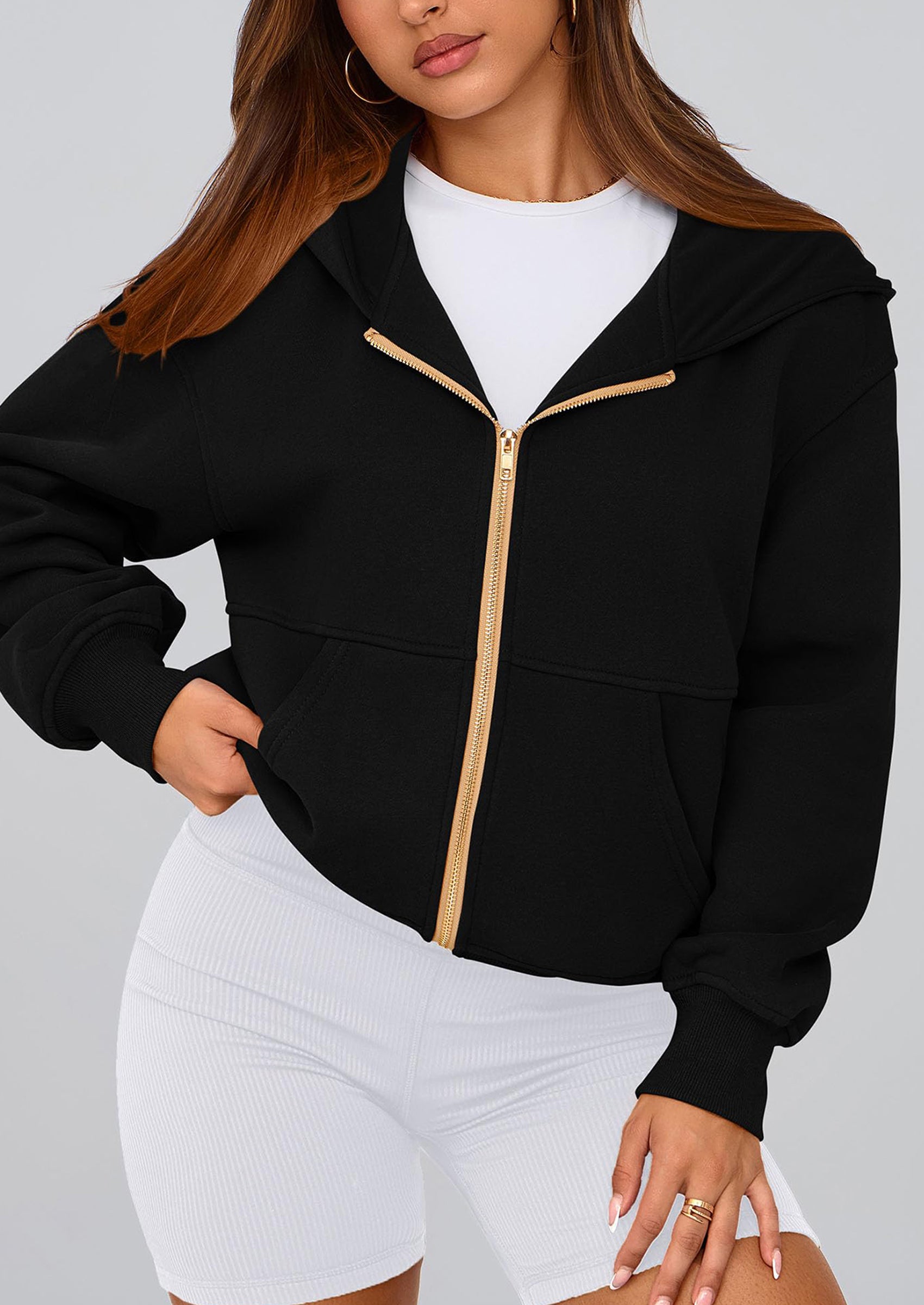 PRETTYGARDEN Hoodies For Women Sweatshirt Zip Up Hoodie Fall Fashion Trendy Long Sleeve Jackets Winter Clothing Outfits