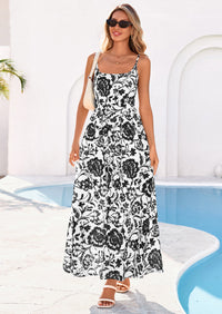 PRETTYGARDEN Womens Spring Boho Maxi Dress Eyelet Floral Long Flowy Sundresses Summer Beach Vacation Clothes PRETTYGARDEN